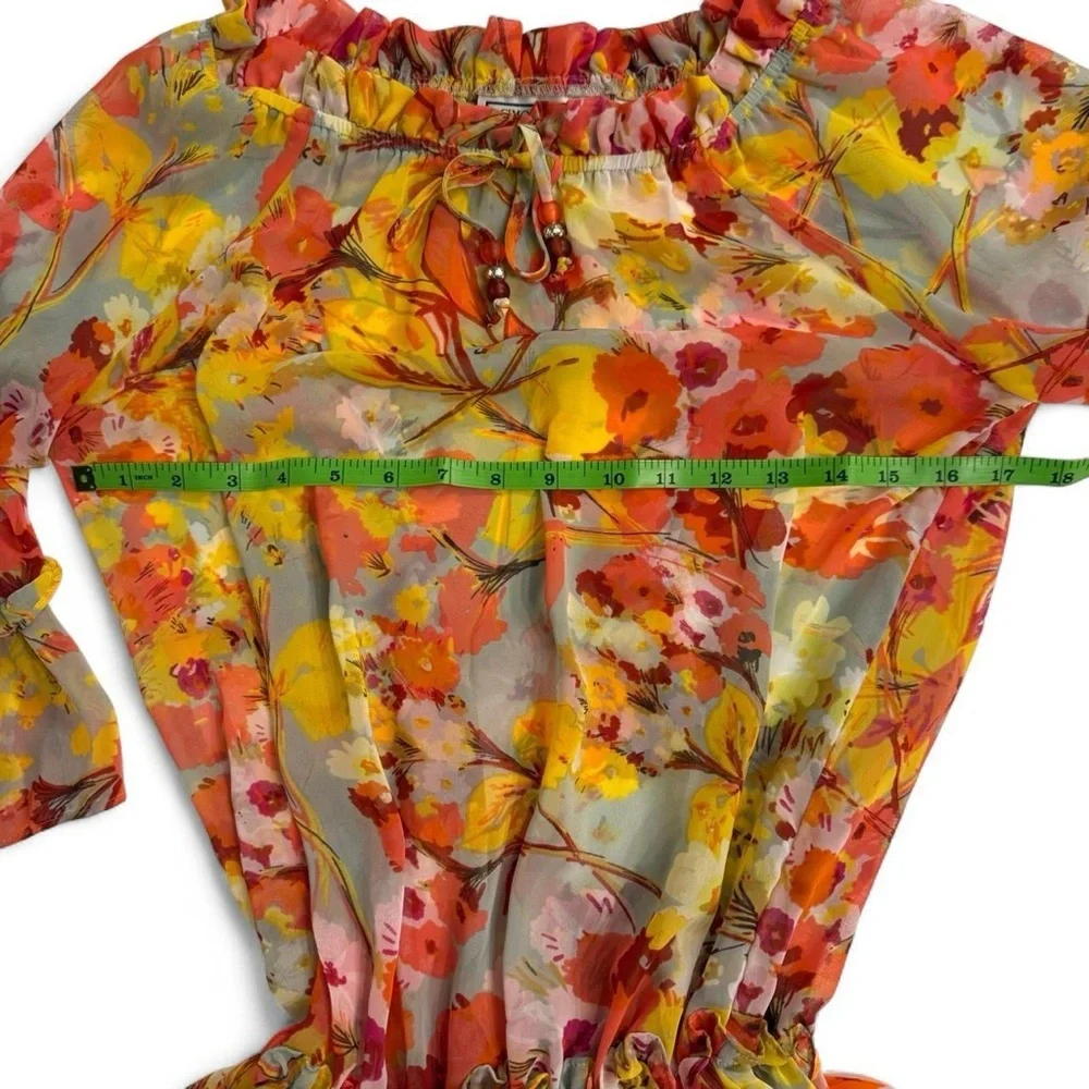 Vibrant Boho Unique Cottagcore George Simonton Frilly Blouse Women’s XS - Picture 4 of 5
